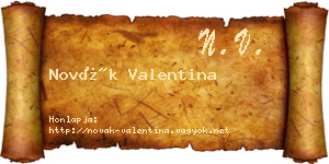Novák Valentina névjegykártya